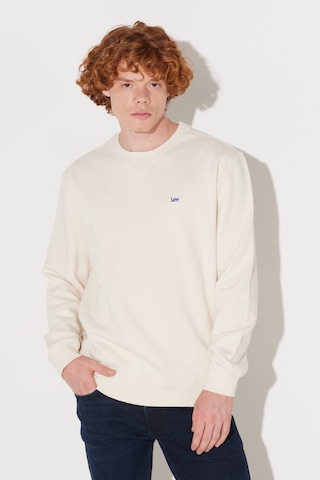 Lee Regular Fit Normal Kesim %100 Pamuk Bisiklet Yaka Şardonlu Kırık Beyaz Sweatshirt L81ıry102 Beyaz