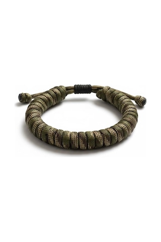 Plentiful Ranger Paracord Bileklik Kamuflaj Seri Düz Yeşil - Siyah