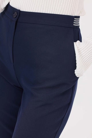 Seçil Kadın Düğmeli Dar Paça Klasik Pantolon 0006 Lacivert Lacivert