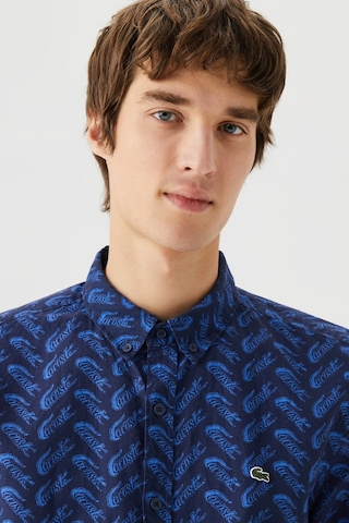 Lacoste Mens Regular Fit Navy Shirt Standart Kesim Düğmeli Erkek Keten Gömlek Lacivert