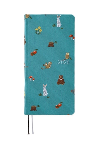 Hobonichi Ajanda Techo Weeks - Japanese - Bow & Tie: In The Forest - 2026 Jan Start Mavi