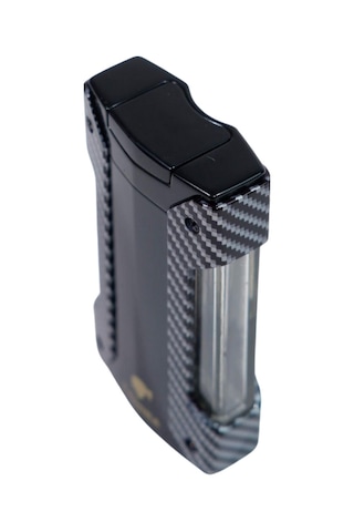 Cohiba Tek Torch Pürmüz Siyah Karbon Desenli Puro Çakmağı