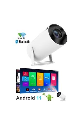 Hy300 Lite Taşınabilir Sinema Projektörü Ev Sineması Bluetooth Android 11 Akıllı Projeksiyon Wifi