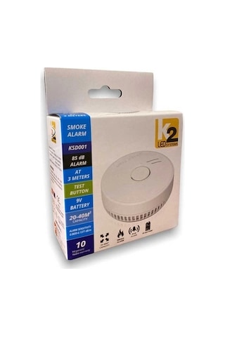 K2 Duman Dedektörü 9v Pil Dahil 85 Db