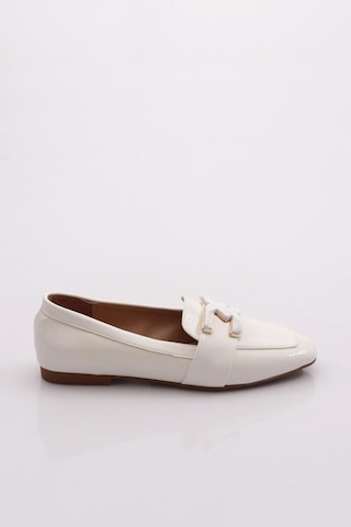 Dgn 5005 Kadin Tokali Loafer Beyaz