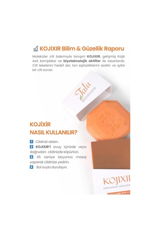 Tala Kojixir Moleküler Kojik Asit Sabunu Leke Karşıtı & Cilt Tonu Eşitleyici Zerdeçal Tanecikli 120 Gr 8682750475714 Zerdeçal