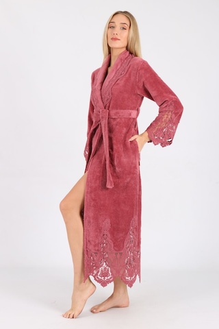 Dantelli Bambu Cotton Triga Bornoz Kiremit