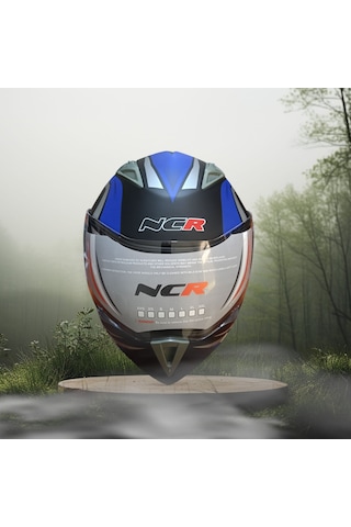 NCR 158 Çene Açılır Gözlüklü E-CE Belgeli Motosiklet Kaskı Mavi
