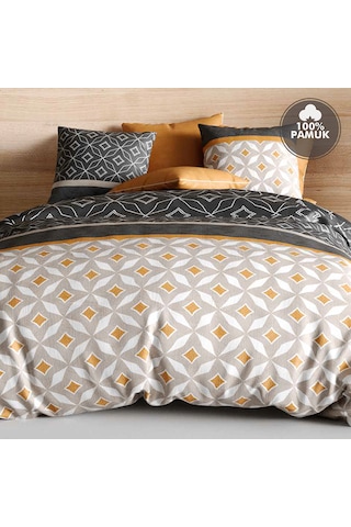 Coté Blanc Rock %100 Pamuk Çift Kişilik Nevresim Takımı Çok Renkli
