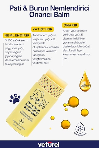 Pati Balm%100 Doğal Kedi Köpek Nemlendirici 40gr + Pati Temizleme Spreyi Koku Ve Kir Giderici 300ml