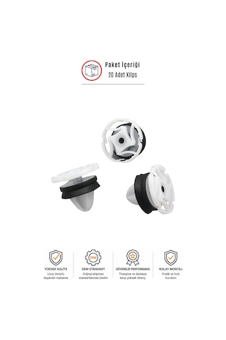 Renault Clio 3-4 Megane 2-3-4 Fluence Symbol Uyumlu Kapı Döşeme Klipsi 20 Adet