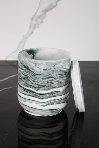 Mermer Desenli Beton Pamukluk Kapaklı Kutu Dekoratif Kutu Yeşil