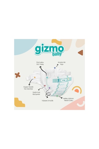 Gizmo Çocuk Bezi Xxl 7 Numara 20 Kg+ 7 Beden