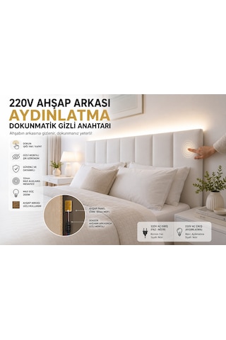Ahşap Arkası Dokunmatik Sensör Anahtarı - 220V AC Çıkışlı