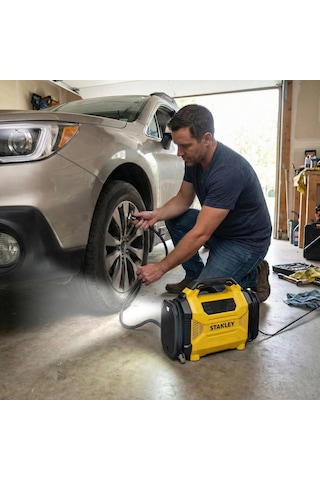 Stanley Sxıf3501 12volt/220volt 150 Psı Dijital Basınç Göstergeli Lastik & Yatak Şişirme Pompası + Led Lamba
