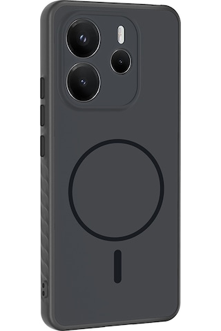 Maks Technology Redmi Note 14 4g Kılıf M-safe Şarj Özellikli Mkst Tea Kapak - Siyah