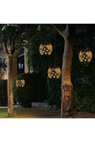 Qingmipy Güneş Enerjili Bahçe Dekorasyonu: Çiçek Ve Kelebek Desenli Su Geçirmez Asılı Fener, Yol Ve Patikalar İçin İdeal Siyah