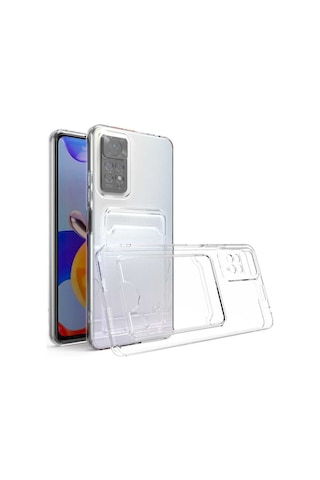 Xiaomi Redmi Note 11S Global Kılıf Kartlıklı Şeffaf Zore Setra Cl Renksiz