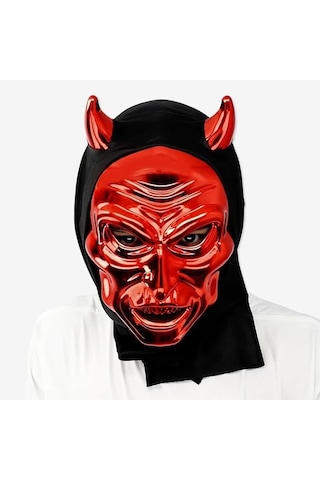 Parlak Kırmızı Şeytan Kafatası Maske Nefes Alabilen Dayanıklı Halloween Cosplay Parti Aksesuarı