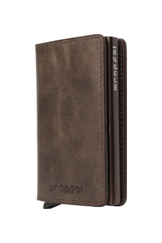 Wrapsol Mekanizmalı Cüzdan Akıllı Kartlık Book Karbon Gri 0 / Kahverengi Kahverengi