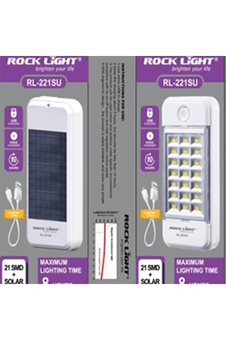 RL221SU 21 GÜNEŞ PANLE LED ISILDAK +USB TELEFON SARJ