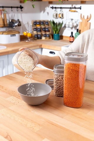 Finehome Nude Erzak Saklama Kabı Seti 3'lü 0.6-1-1.8 L Kahverengi