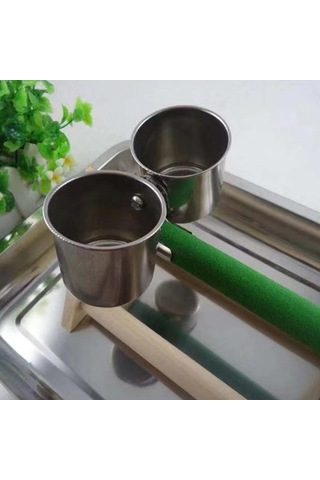 Pazly 2 Adet Paslanmaz Çelik Kuş Su Besleyici Klipsli Bardak, Klipsli Kuş Su Tavuğu Besleyici