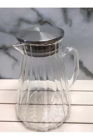 Kapris Metal Kapaklı 1500 Ml Cam Sürahi Kap-020