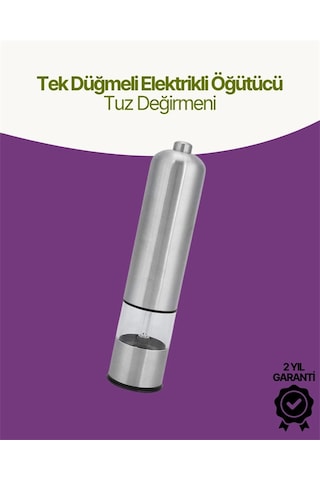 Elektrikli Baharat Öğütücü Pilli Paslanmaz Çelik Otomatik Tuz Karabiber Değirmeni Diğer