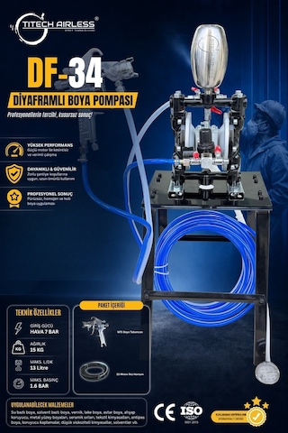 DF-34 Diyaframlı Boya Pompası-Siyah