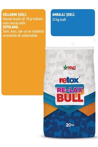 Retox Re-lax Bull Erkek Besi Hayvanları İçin Sakinleştirici 20 Kg