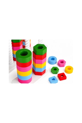 Montessori Tarzı Eğitici Oyuncak 1+ Yaş Renk Ve Şekil Eşleştirme Oyunu Zeka Ve Motor Gelişim Seti