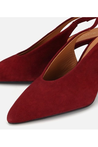 Hotiç Kadın Süet Deri Bordo Yumuşak Dokulu Kısa Topuklu Stiletto 01ayh322120a788 01ayh322120a788