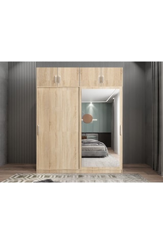 Porta Sürgü Kapaklı Dolap Gardırop Yüklüklü M 180 Cm Montaj Dahil