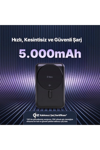Ttec 2BB226S Recharger Pro M 5.000 mAh Qi2/Magsafe Özellikli 15W Apple Uyumlu iPhone/Android Stantlı Kablosuz Powerbank