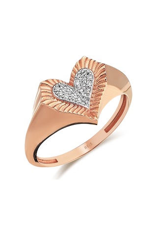 T10647 Reis Pinky Love Ring Pembe Altın