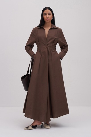 Miha Maxi Elbise Kahverengi
