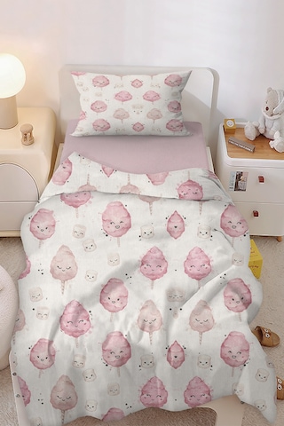 Pamuk Şeker Rüyası Tatlı Tek Kişilik Çocuk Nevresim Seti Pembe