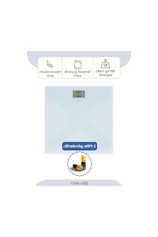 Dijital Cam Baskül, 180 Kg Kapasite Ve Lcd Ekran İle Hassas Tartım Açık Beyaz