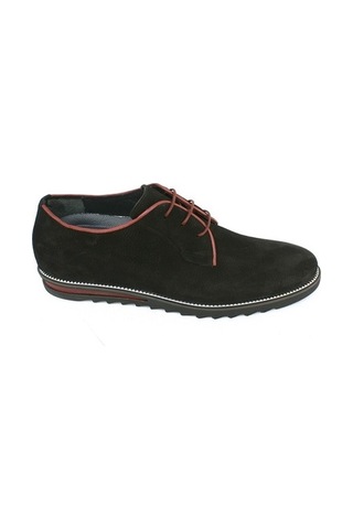 Ssft+8 Cm Gizli Topuklu Boy Uzatan Süet Ayakkabı Siyah