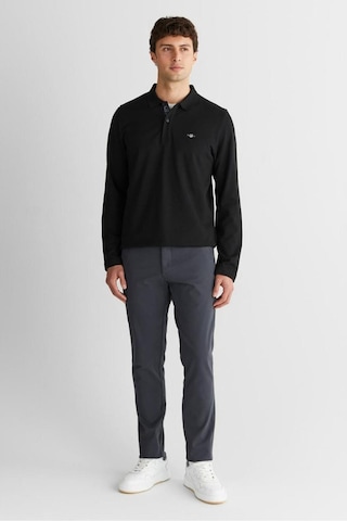 Gant Erkek Tam Kalıp Uzun Kollu Polo Yaka T-shirt - Siyah-12558 Siyah