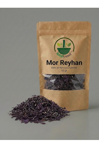 Mor Reyhan Kırmızı Reyhan Purple Basil Reyhan Otu Ocimum Basilicum Var. Purpurascens Doğal Kurutulmuş 50 G