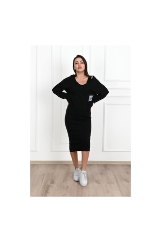 Koza Butik Kadın Askılı Sweatshirtli Elbise 3711-23 001