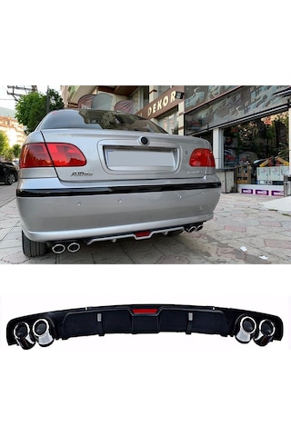 Fiat Albea Uyumlu Siyah Difüzör 4 Krom Egzoz Görünümlü Difizör Arka Ek Body Kit