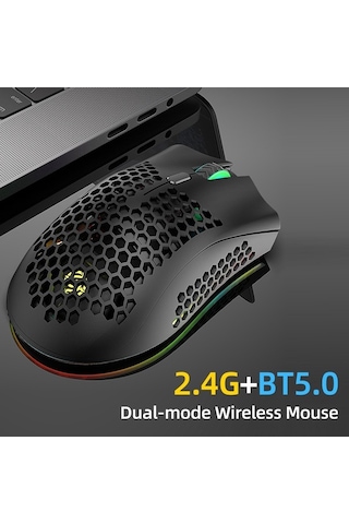 Dancemonkey 2.4g Bt5.0 Kablosız Fare, 800-1600 Dpı, 10m Menzil, 400mah Pil, Siyah/beyaz/pembe/yeşil Optik Optik