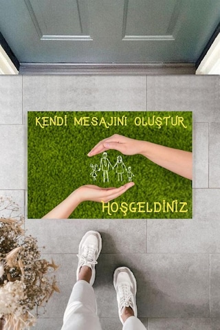 Dijital Baskı Kişiye Özel İç Kapı Dekorasyon Paspas Ps11306