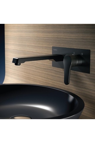 Teska Quasar Pro Siyah Ankastre Lavabo Bataryası