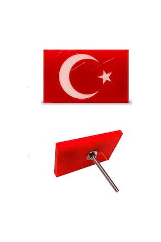 Panjur Arma Kırmızı Zeminli Türk Bayrağı Vidalı Pleksi Izgara Arma Logo 1 Adet