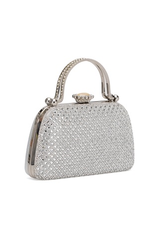 Guja 25kc1289 Kadın Taşlı Kutu Abiye Çanta Gümüş Gümüş