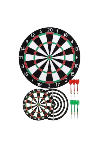 Çift Taraflı Dart Tahtası Ve 6 Adet Metal Uçlu Ok 35 CM Bullseye
